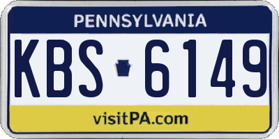 PA license plate KBS6149