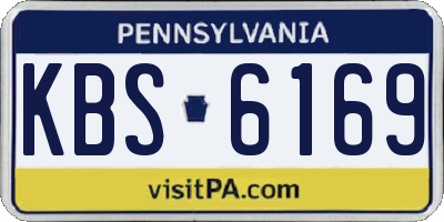 PA license plate KBS6169