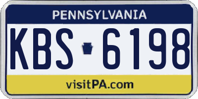PA license plate KBS6198