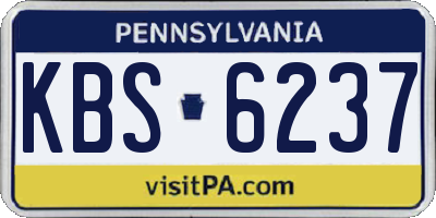 PA license plate KBS6237