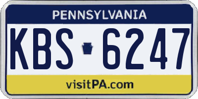 PA license plate KBS6247