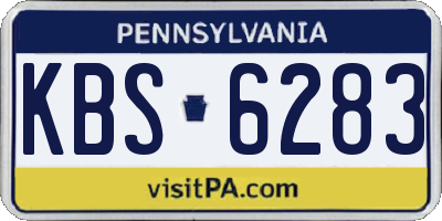 PA license plate KBS6283