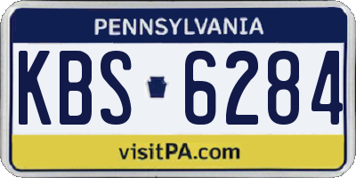 PA license plate KBS6284