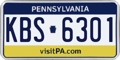 PA license plate KBS6301
