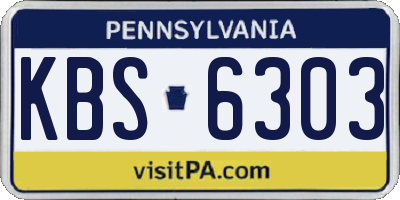 PA license plate KBS6303
