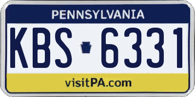 PA license plate KBS6331