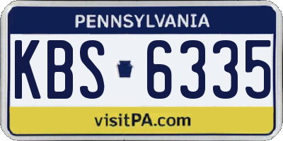 PA license plate KBS6335