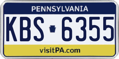 PA license plate KBS6355