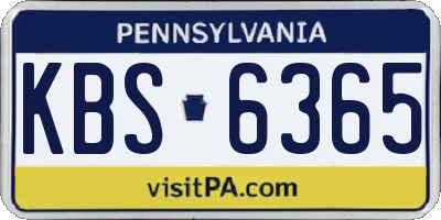 PA license plate KBS6365