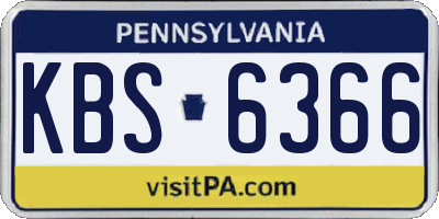 PA license plate KBS6366