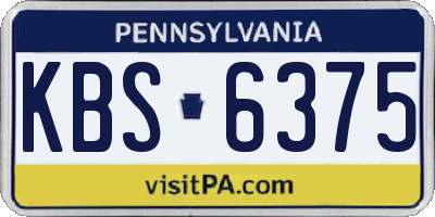 PA license plate KBS6375