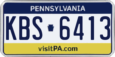 PA license plate KBS6413