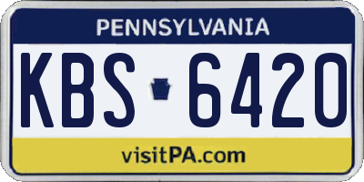 PA license plate KBS6420