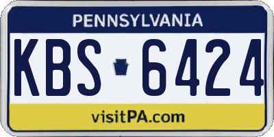 PA license plate KBS6424