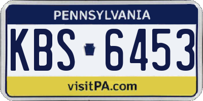 PA license plate KBS6453