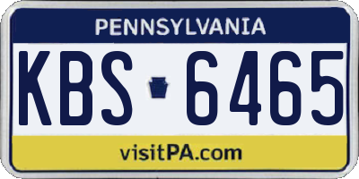 PA license plate KBS6465