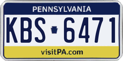 PA license plate KBS6471