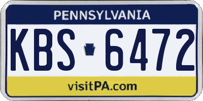PA license plate KBS6472