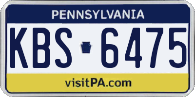 PA license plate KBS6475