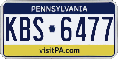 PA license plate KBS6477