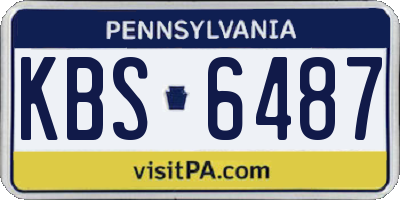PA license plate KBS6487