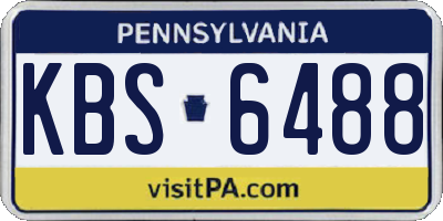 PA license plate KBS6488