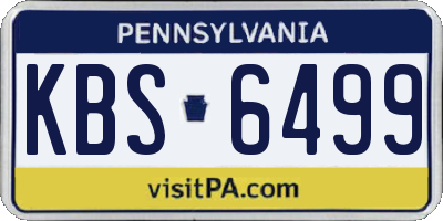 PA license plate KBS6499