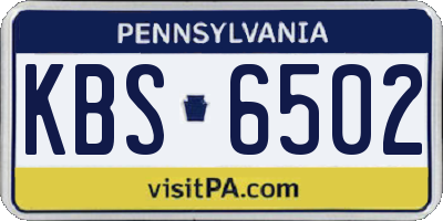 PA license plate KBS6502