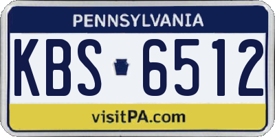 PA license plate KBS6512