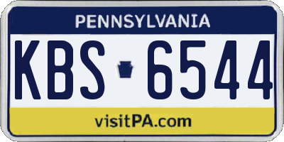 PA license plate KBS6544