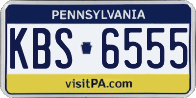 PA license plate KBS6555