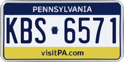 PA license plate KBS6571