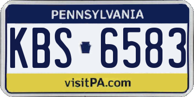 PA license plate KBS6583