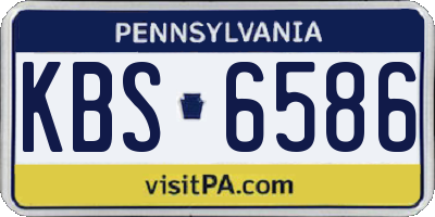 PA license plate KBS6586