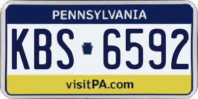 PA license plate KBS6592