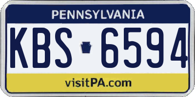 PA license plate KBS6594