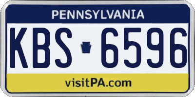 PA license plate KBS6596