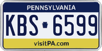 PA license plate KBS6599