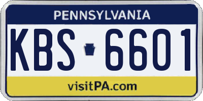 PA license plate KBS6601