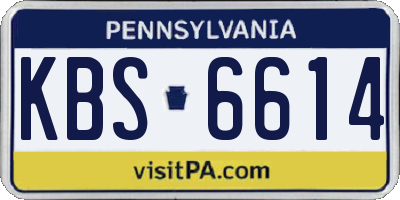 PA license plate KBS6614