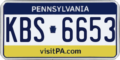 PA license plate KBS6653