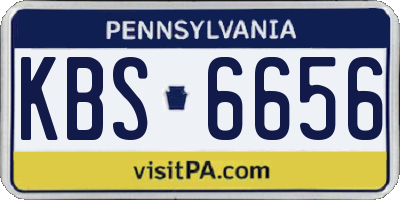 PA license plate KBS6656