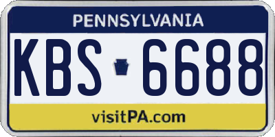 PA license plate KBS6688
