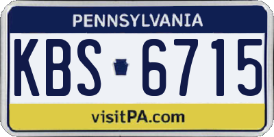 PA license plate KBS6715