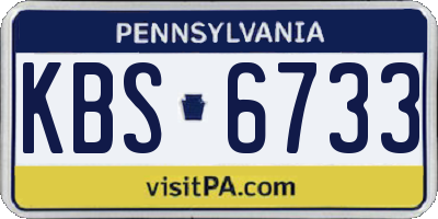 PA license plate KBS6733