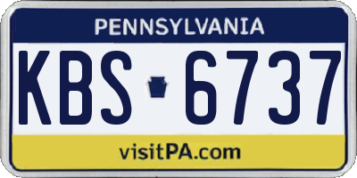 PA license plate KBS6737