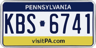 PA license plate KBS6741