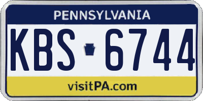 PA license plate KBS6744