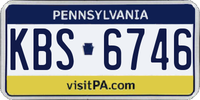 PA license plate KBS6746