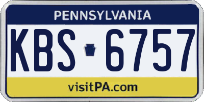 PA license plate KBS6757